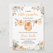 Little Pumpkin Fall Autumn Baby Shower  招待状 (正面)