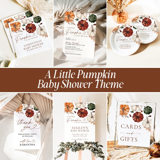 Little Pumpkin Fall Baby Shower ギフトタグ