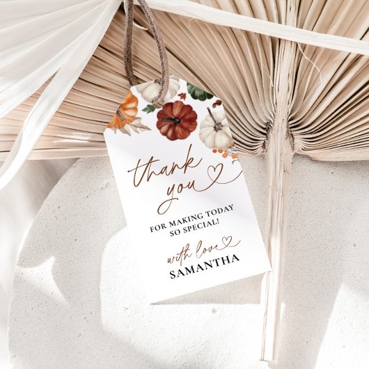 Little Pumpkin Fall Baby Shower ギフトタグ