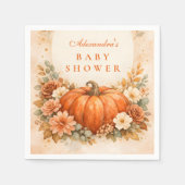 Little Pumpkin Fall Baby Shower スタンダードカクテルナプキン (正面)