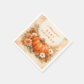 Little Pumpkin Fall Baby Shower スタンダードカクテルナプキン (角)