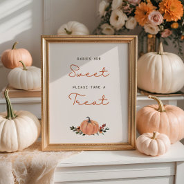 Little Pumpkin Fall Baby Shower Babies are sweet ポスター
