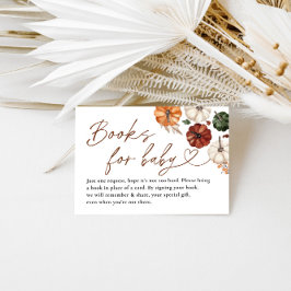 Little Pumpkin Fall Baby Shower Books for Baby エンクロージャーカード