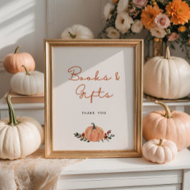 Little Pumpkin Fall Baby Shower Books Gifts ポスター