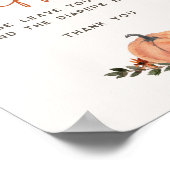 Little Pumpkin Fall Baby Shower Diaper Raffle ポスター (角)