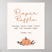 Little Pumpkin Fall Baby Shower Diaper Raffle ポスター (正面)