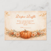 Little Pumpkin Fall Baby Shower Diapper Raffle エンクロージャーカード (正面)