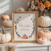 Little Pumpkin Fall Baby Shower Drinks ポスター