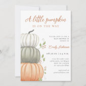 Little Pumpkin Fall Baby Shower Gender Neutral 招待状 (正面)