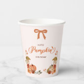 Little Pumpkin Fall Floral Baby Shower  紙コップ (正面)
