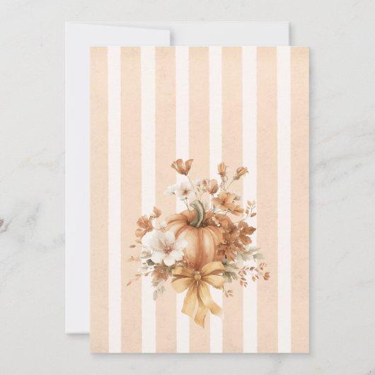 Little Pumpkin Fall Floral Baby Shower Invitation 招待状 (裏面)