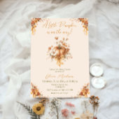 Little Pumpkin Fall Floral Baby Shower Invitation 招待状