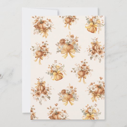 Little Pumpkin Fall Floral Baby Shower Invitation 招待状 (裏面)