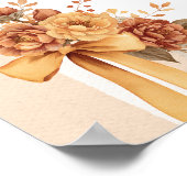 Little Pumpkin Fall Floral Baby Shower Welcome ポスター (角)