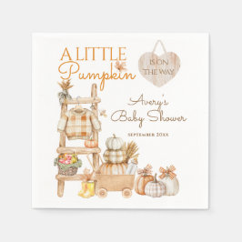 Little Pumpkin Fall Locally Grown Baby Shower スタンダードカクテルナプキン