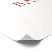 Little Pumpkin Fall Pink Girl Baby Shower Welcome ポスター (角)