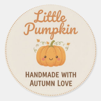 Little Pumpkin Fall Sticker ラウンドシール