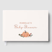 Little Pumpkin Fall Wildflower Pattern Baby Shower ゲストブック (正面)
