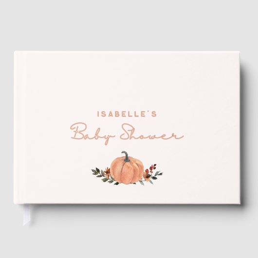 Little Pumpkin Fall Wildflower Pattern Baby Shower ゲストブック (正面)