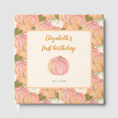 Little Pumpkin First Birthday Custom Photo ゲストブック (正面)