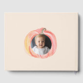 Little Pumpkin First Birthday Custom Photo ゲストブック (裏面)
