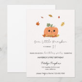 Little Pumpkin First Birthday Invitation 招待状 (正面/裏面)