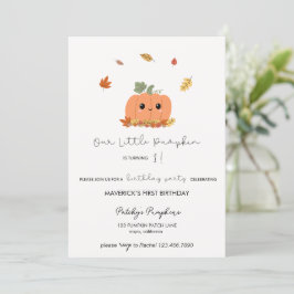 Little Pumpkin First Birthday Invitation 招待状