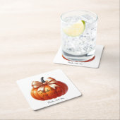 Little Pumpkin First Birthday Paper Coaster スクエアペーパーコースター (インサイチュ)