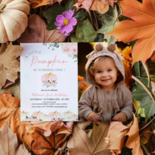 Little Pumpkin First Birthday Partyの写真 招待状