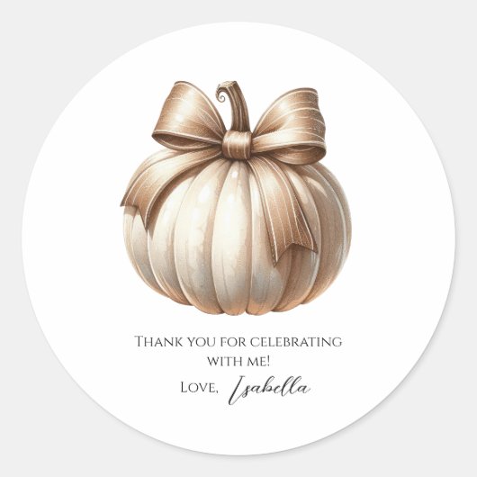Little Pumpkin First Birthday Sticker – Halloween  ラウンドシール (正面)