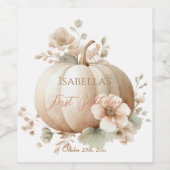 Little Pumpkin First Birthday Wine Label Halloween ワインラベル (シングルラベル)