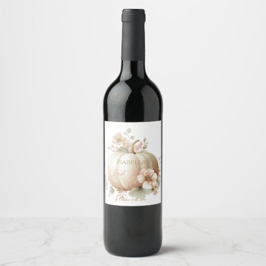 Little Pumpkin First Birthday Wine Label Halloween ワインラベル (正面)