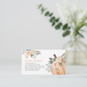 Little Pumpkin Floral Baby Shower Books for Baby エンクロージャーカード (スタンド正面)