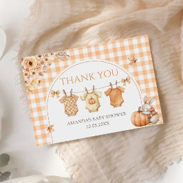 Little Pumpkin Floral Baby Shower Thank you card サンキューカード