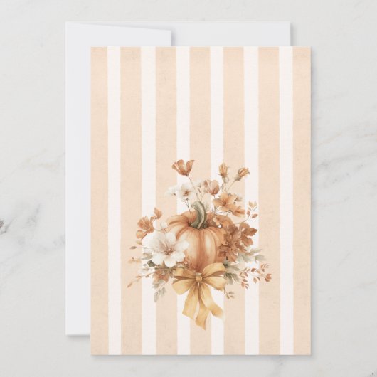 Little Pumpkin Floral Bow Baby Shower Invitation 招待状 (裏面)