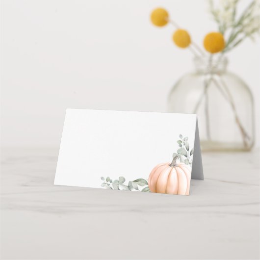 Little Pumpkin Food Label • Tent Place Card Orange プレイスカード (裏面)