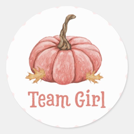 Little Pumpkin Gender Team女の子がシールを明かす ラウンドシール (正面)