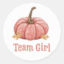 Little Pumpkin Gender Team女の子がシールを明かす ラウンドシール