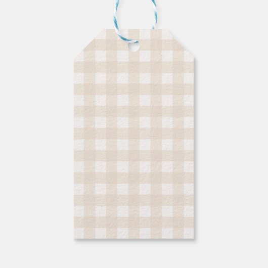 Little Pumpkin Gingham Bear Fall Baby Shower Favor ギフトタグ (裏面)