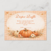 Little Pumpkin Gingham Fall Diapper Raffle エンクロージャーカード (正面)