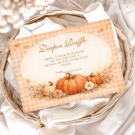 Little Pumpkin Gingham Fall Diapper Raffle エンクロージャーカード