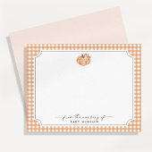 Little Pumpkin Gingham Nursery Note Card 招待状