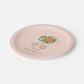 Little Pumpkin Girl Baby Shower ペーパープレート (アングル)