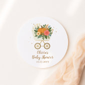 Little Pumpkin Girl Baby Shower ラウンドシール