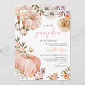 Little Pumpkin Girl Baby Shower 招待状 (正面/裏面)