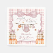 Little Pumpkin Girl Clothes Fall Baby Shower スタンダードカクテルナプキン (正面)