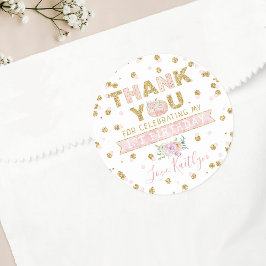 Little Pumpkin Girls 1st Birthdayありがとう ラウンドシール