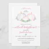 Little Pumpkin Girl's Virtual Baby Shower 招待状 (正面/裏面)