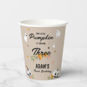 Little Pumpkin Halloween Any Age Birthday  紙コップ (正面)