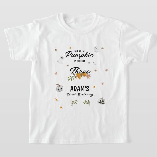 Little Pumpkin Halloween Any Age Birthday  Tシャツ (レイダウン)